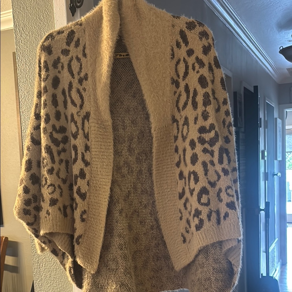 Chicwish Cream and Brown Animal Print Sweater